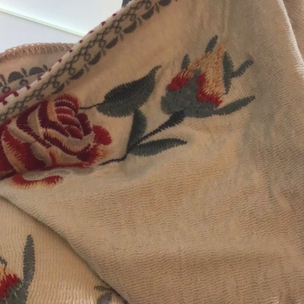 Johnny Was XL MIDI hoodie 💯% cotton heavily  embroidered draped wrap jacket - Picture 9 of 16